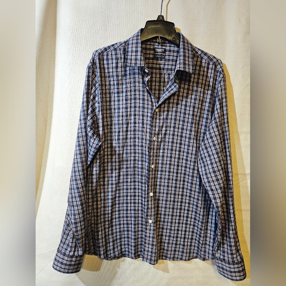 Faherty Men's Blue Checkered Shirt